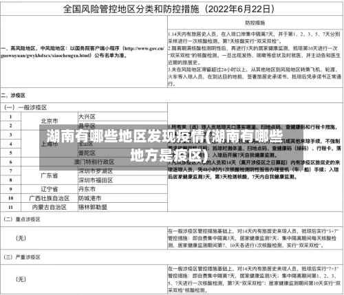 湖南有哪些地区发现疫情(湖南有哪些地方是疫区)-第2张图片