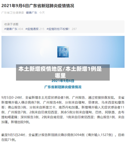 本土新增疫情地区/本土新增1例是哪里