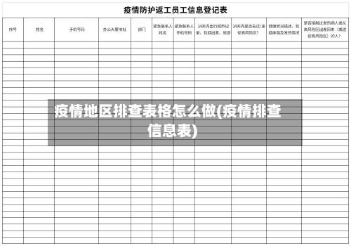 疫情地区排查表格怎么做(疫情排查信息表)