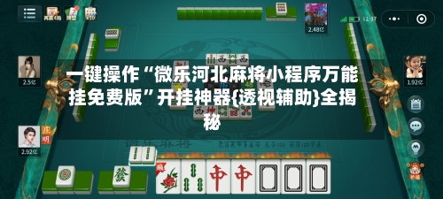 一键操作“微乐河北麻将小程序万能挂免费版”开挂神器{透视辅助}全揭秘-第2张图片