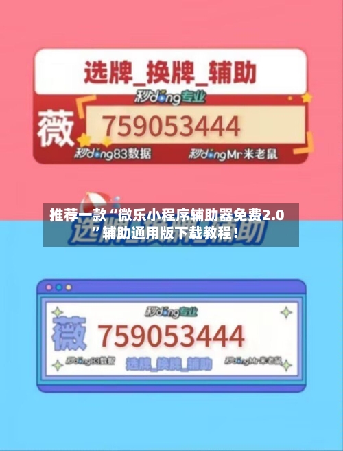 推荐一款“微乐小程序辅助器免费2.0”辅助通用版下载教程！