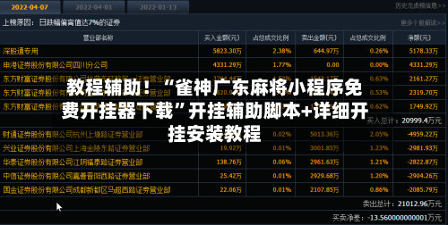 教程辅助！“雀神广东麻将小程序免费开挂器下载”开挂辅助脚本+详细开挂安装教程