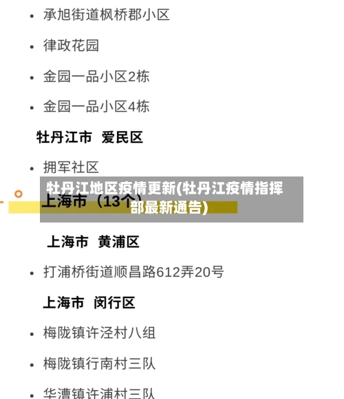 牡丹江地区疫情更新(牡丹江疫情指挥部最新通告)-第2张图片