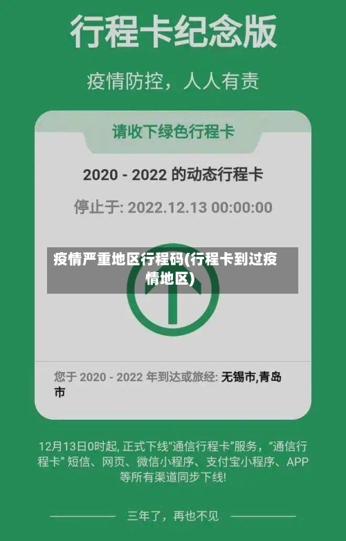 疫情严重地区行程码(行程卡到过疫情地区)-第1张图片
