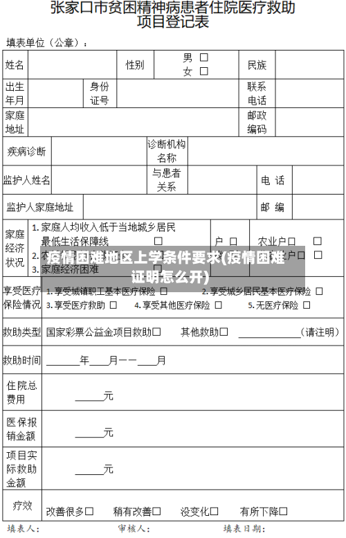 疫情困难地区上学条件要求(疫情困难证明怎么开)