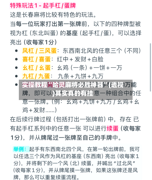 实操教程“哈灵麻将必胜神器”(透视)其实真的有挂-第3张图片