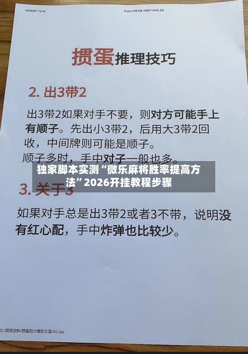独家脚本实测“微乐麻将胜率提高方法	”2026开挂教程步骤-第2张图片