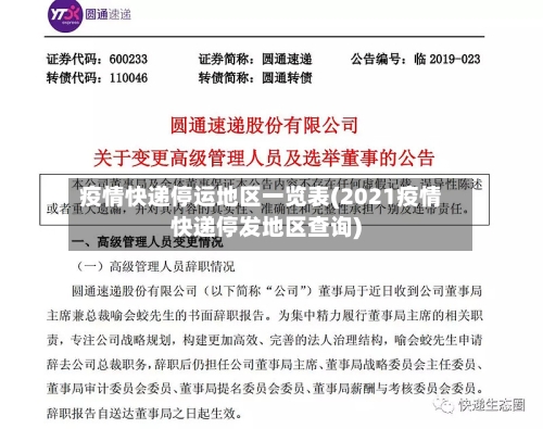 疫情快递停运地区一览表(2021疫情快递停发地区查询)-第2张图片