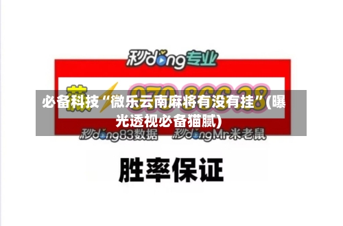 必备科技“微乐云南麻将有没有挂”(曝光透视必备猫腻)-第3张图片