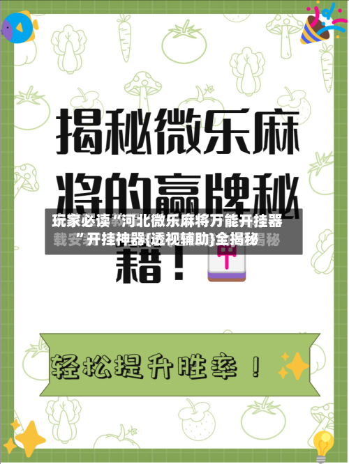 玩家必读“河北微乐麻将万能开挂器”开挂神器{透视辅助}全揭秘-第3张图片