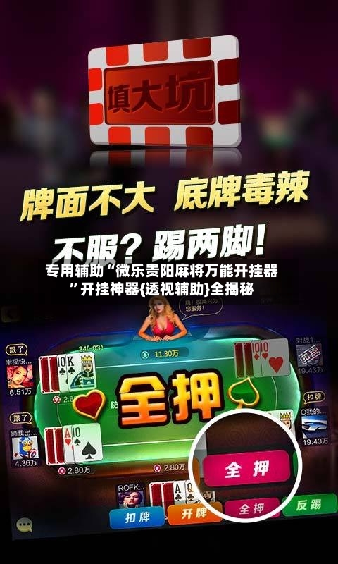 专用辅助“微乐贵阳麻将万能开挂器	”开挂神器{透视辅助}全揭秘-第2张图片