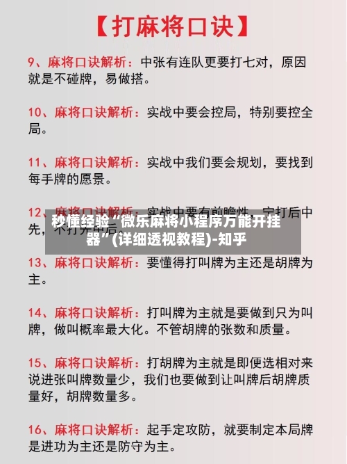 秒懂经验“微乐麻将小程序万能开挂器”(详细透视教程)-知乎-第3张图片
