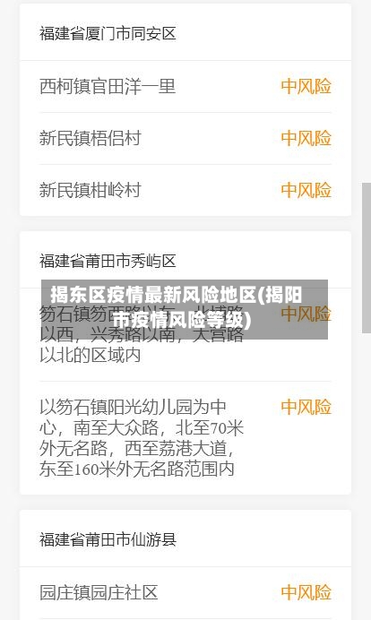 揭东区疫情最新风险地区(揭阳市疫情风险等级)