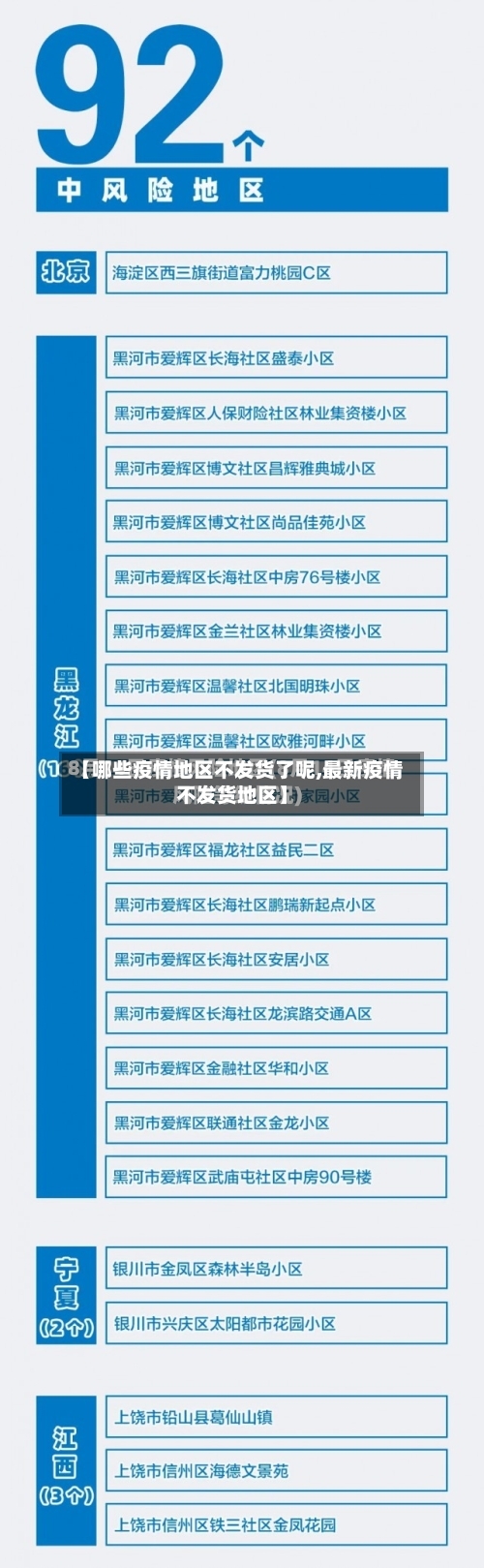 【哪些疫情地区不发货了呢,最新疫情不发货地区】