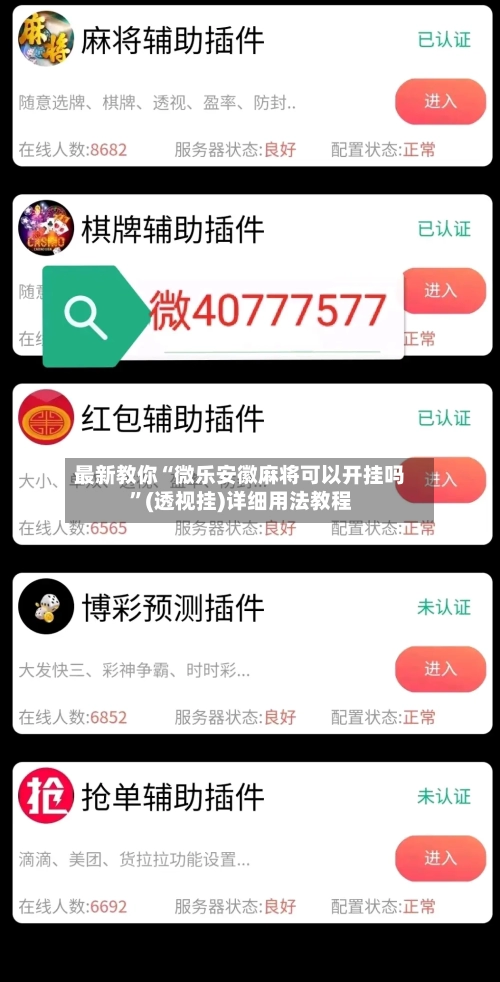 最新教你“微乐安徽麻将可以开挂吗	”(透视挂)详细用法教程-第2张图片