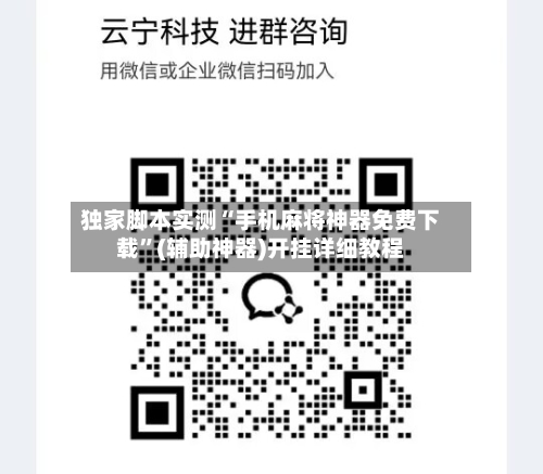 独家脚本实测“手机麻将神器免费下载”(辅助神器)开挂详细教程-第2张图片