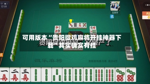 可用版本“贵阳捉鸡麻将开挂神器下载”其实确实有挂-第2张图片