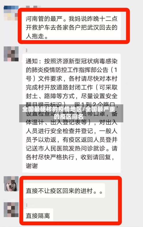 全国最硬核的疫情地区/全国最严重的疫区排名