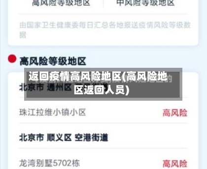 返回疫情高风险地区(高风险地区返回人员)