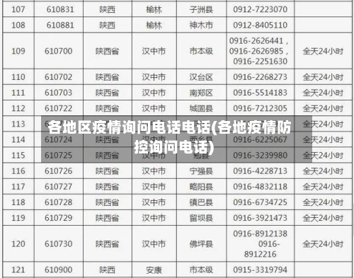 各地区疫情询问电话电话(各地疫情防控询问电话)