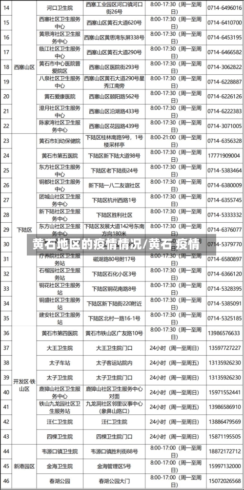 黄石地区的疫情情况/黄石 疫情
