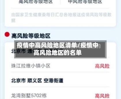 疫情中高风险地区清单/疫情中高风险地区的名单
