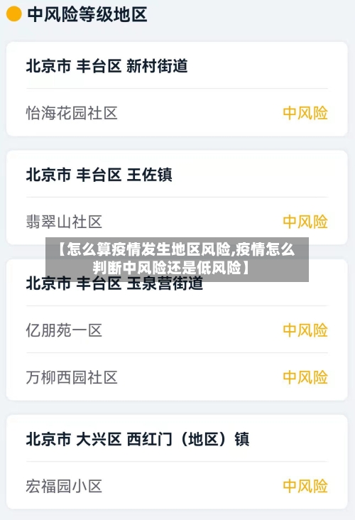 【怎么算疫情发生地区风险,疫情怎么判断中风险还是低风险】