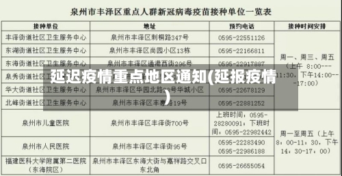 延迟疫情重点地区通知(延报疫情)