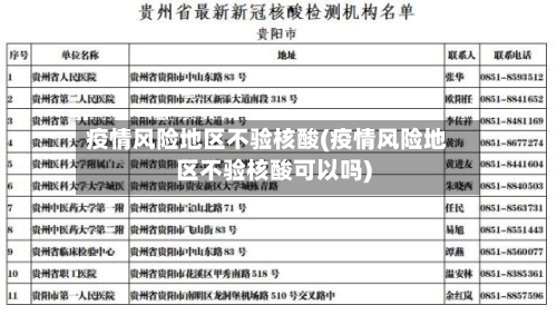 疫情风险地区不验核酸(疫情风险地区不验核酸可以吗)-第2张图片