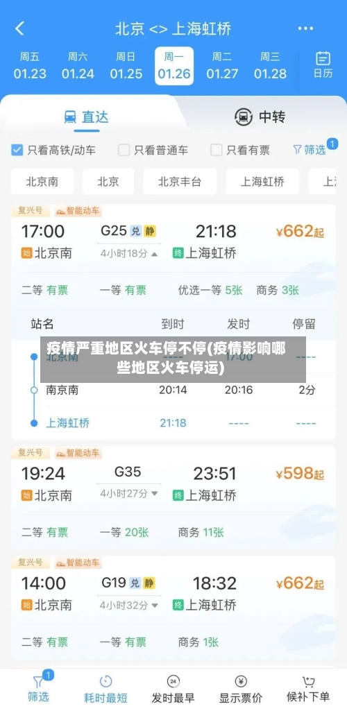 疫情严重地区火车停不停(疫情影响哪些地区火车停运)