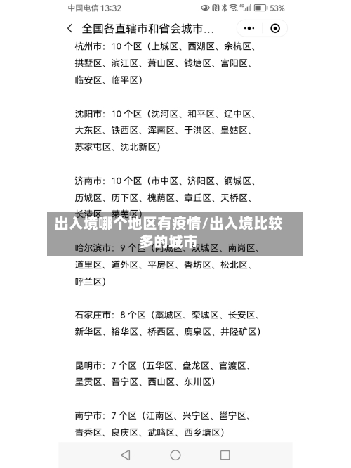 出入境哪个地区有疫情/出入境比较多的城市
