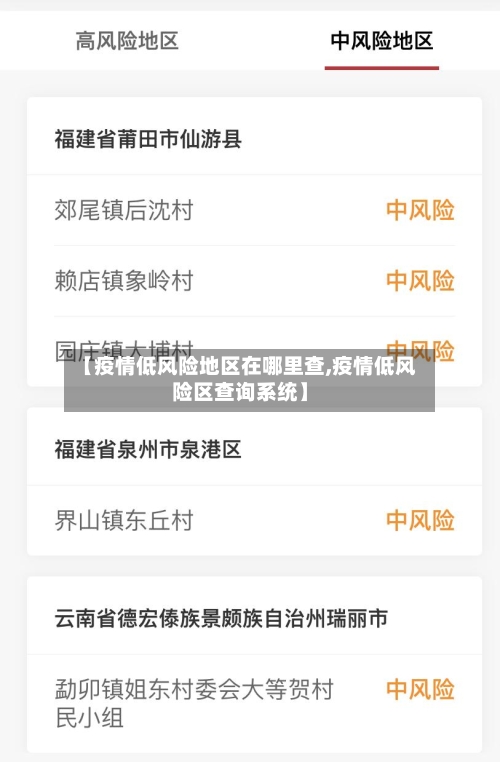 【疫情低风险地区在哪里查,疫情低风险区查询系统】
