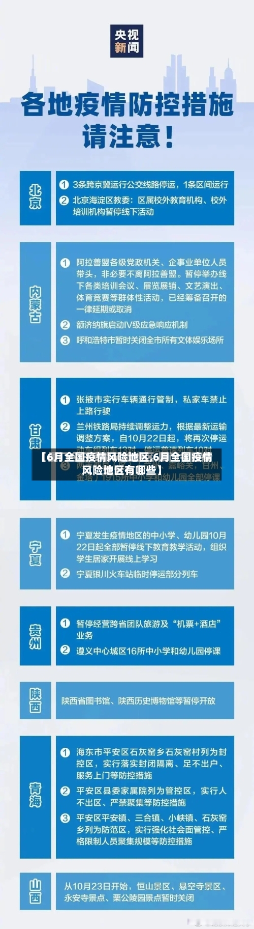 【6月全国疫情风险地区,6月全国疫情风险地区有哪些】