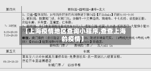 【上海疫情地区查询小程序,查查上海的疫情】
