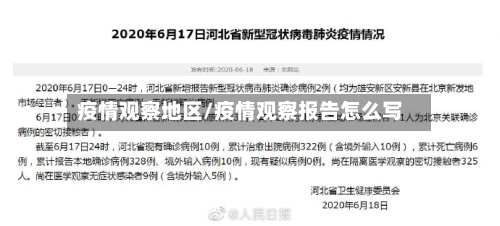 疫情观察地区/疫情观察报告怎么写
