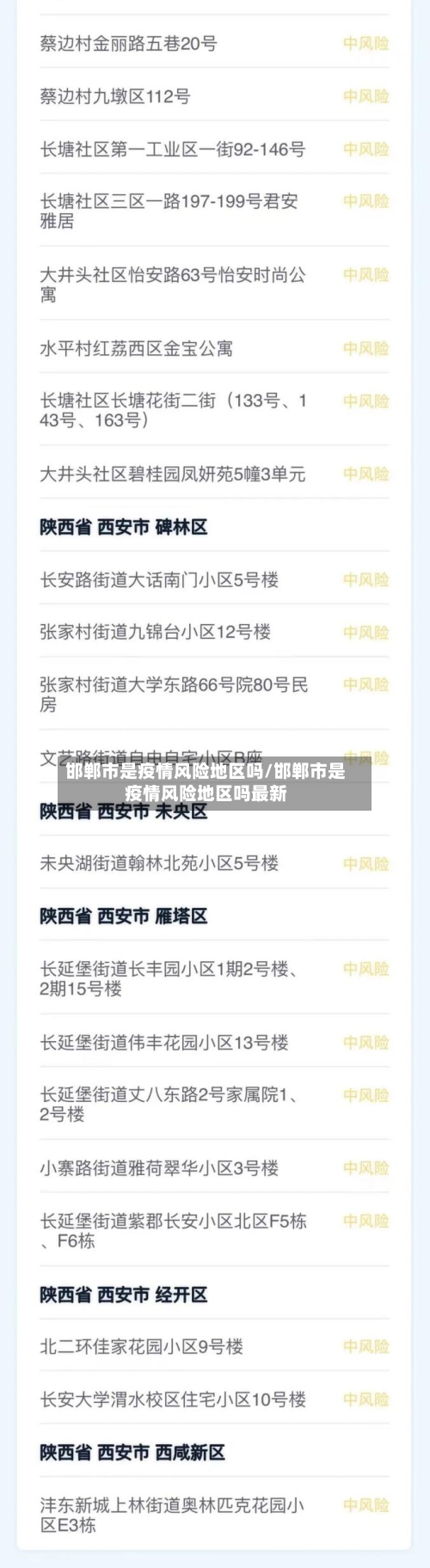 邯郸市是疫情风险地区吗/邯郸市是疫情风险地区吗最新