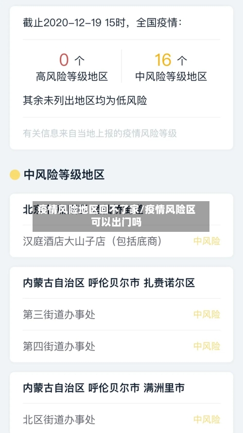 疫情风险地区回不了家/疫情风险区可以出门吗