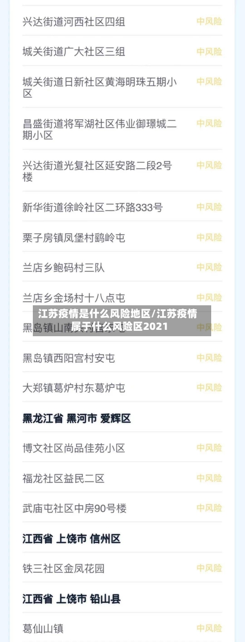 江苏疫情是什么风险地区/江苏疫情属于什么风险区2021