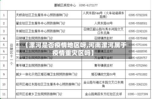 【漯河是否疫情地区呀,河南漯河属于疫情重灾区吗】-第2张图片