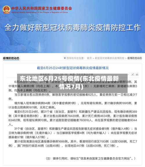 东北地区6月25号疫情(东北疫情最新情况7月)-第3张图片